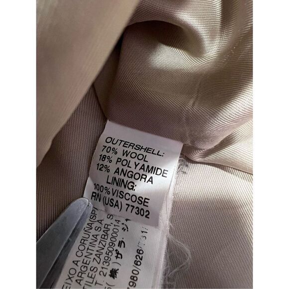 Zara woman Medium wool blend knit sleeve tan zip up jacket coat *flaw* - Picture 7 of 10